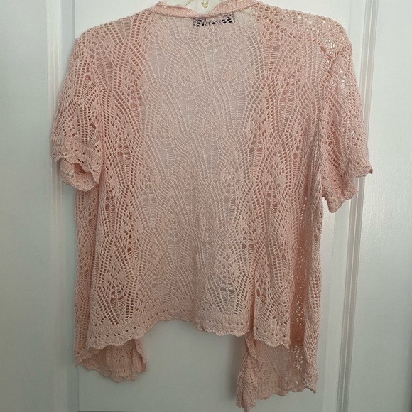 Two-one-two New York pink open front shrug, Sz M - Picture 3 of 3